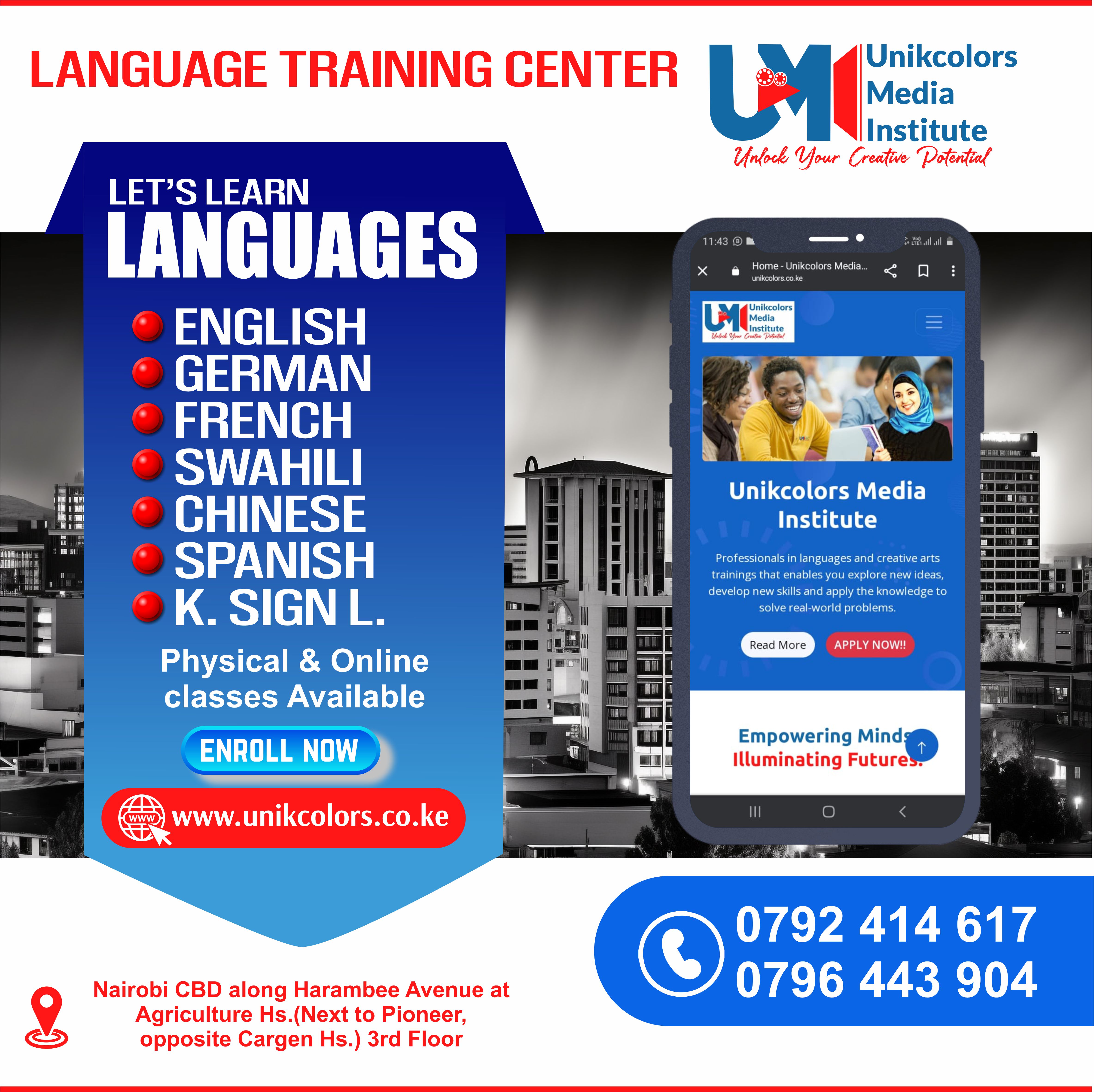 LANGUAGE TRAINING CENTER - GERMAN, FRENCH, CHINESE, ENGLISH, SWAHILI, SPANISH